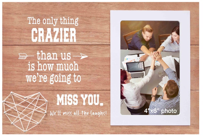 NZY Picture Frame  11.8x7.9 inches  Rustic Wood  Tabletop  4x6 inch Photo  Women  The Only Thing Crazier Than Us - Image 1